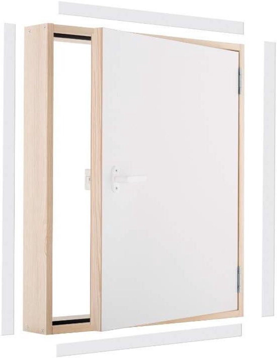 Kniepaal deur - Hout met isolatie - Ruimte benutten - Lage warmtedoorgang - 90x70 cm - Wit