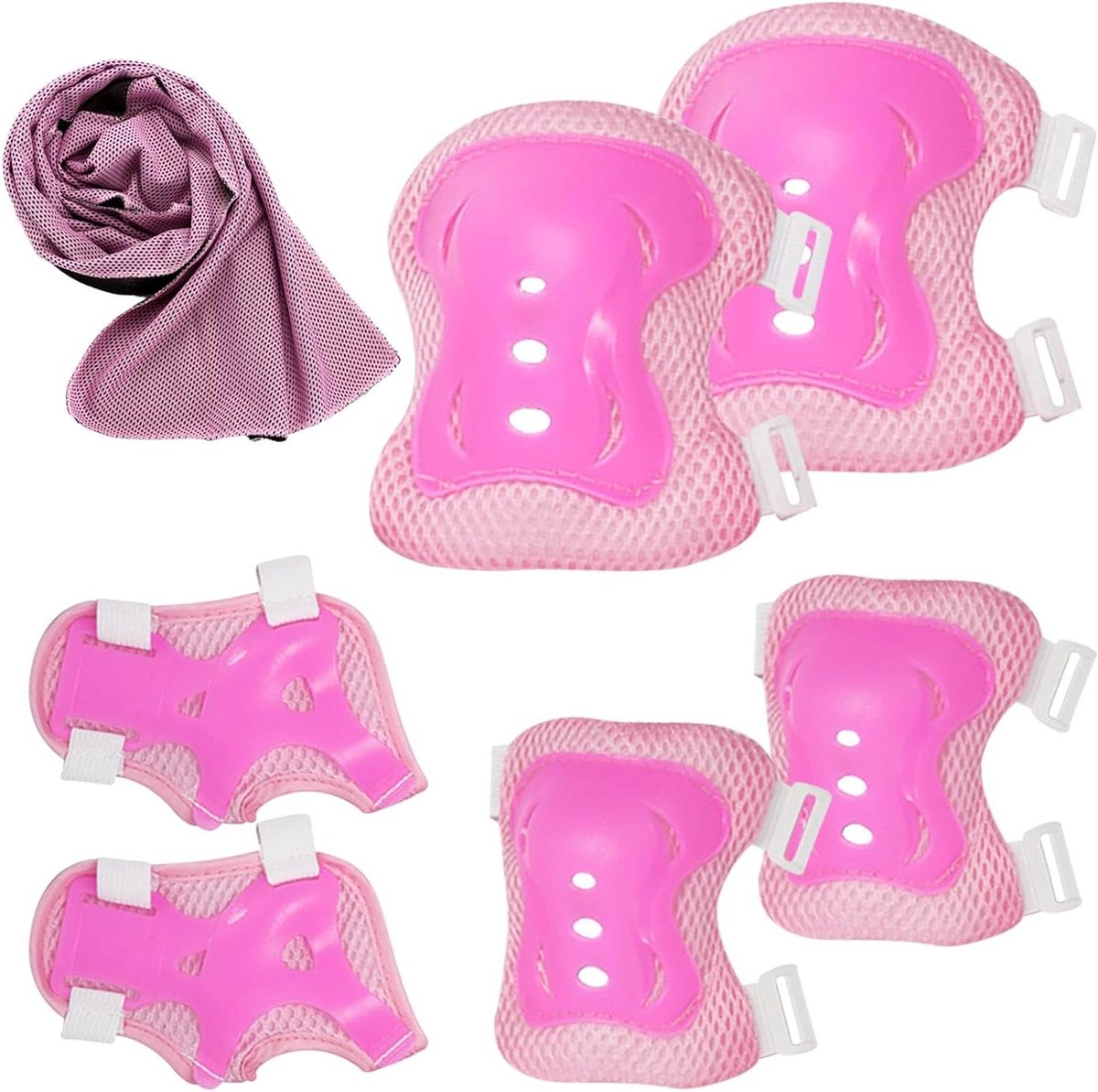 Kinder Beschermingsset - Knie Elleboog - Activiteiten Buiten - Verstelbare Banden - Set van 3 - Zwart