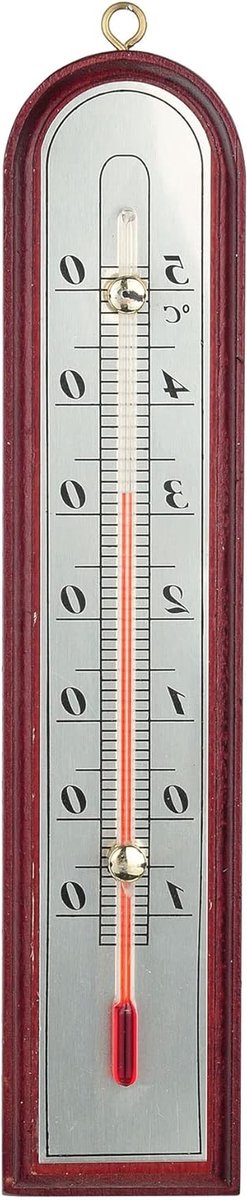 Ouderwetse Thermometer Binnen Buiten Hout 27 cm