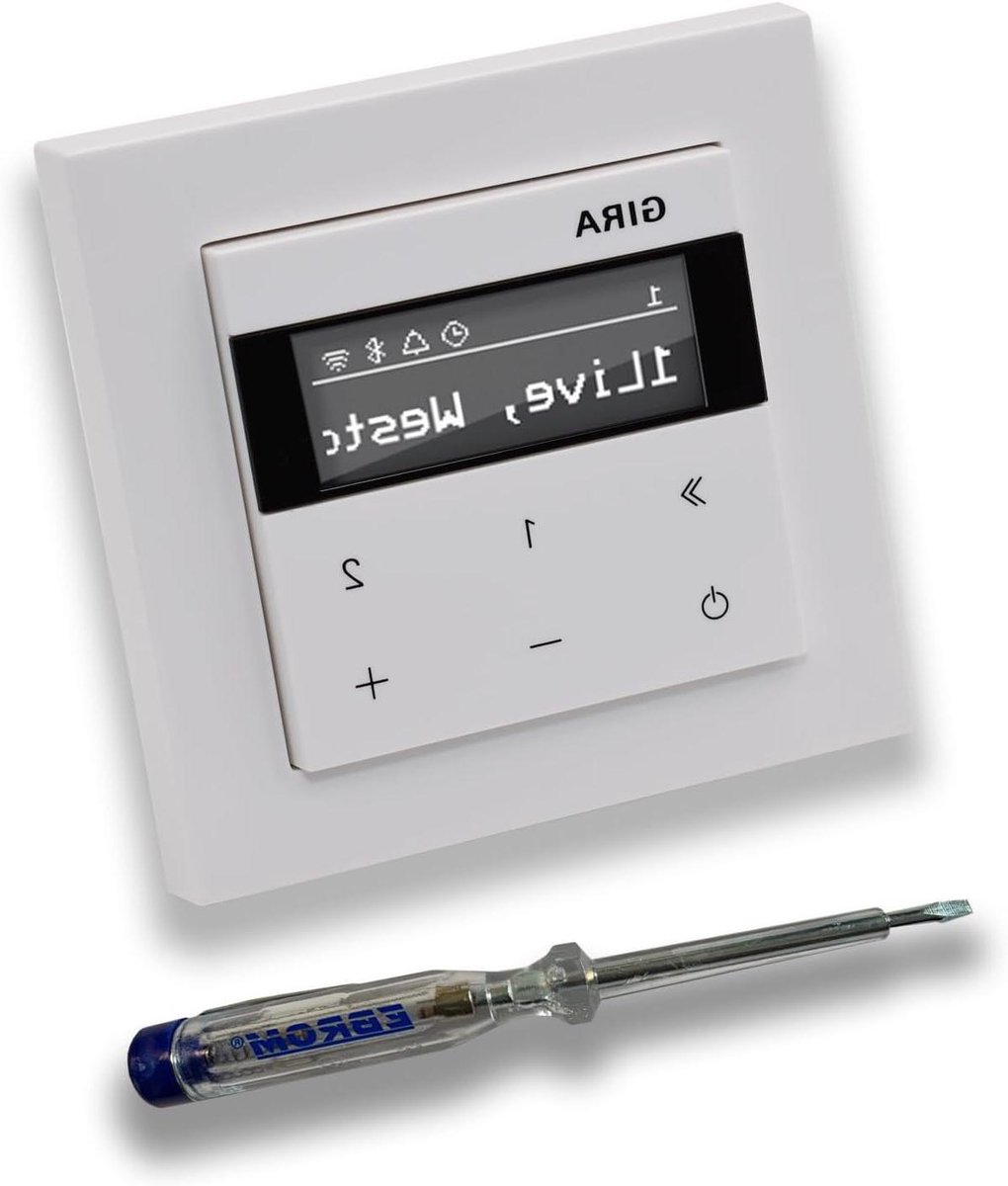 Inbouw Internetradio - Bluetooth Radio - Muziek Luisteren - Wifi & App Bediening - 1-voudig Frame - Zuiver Wit