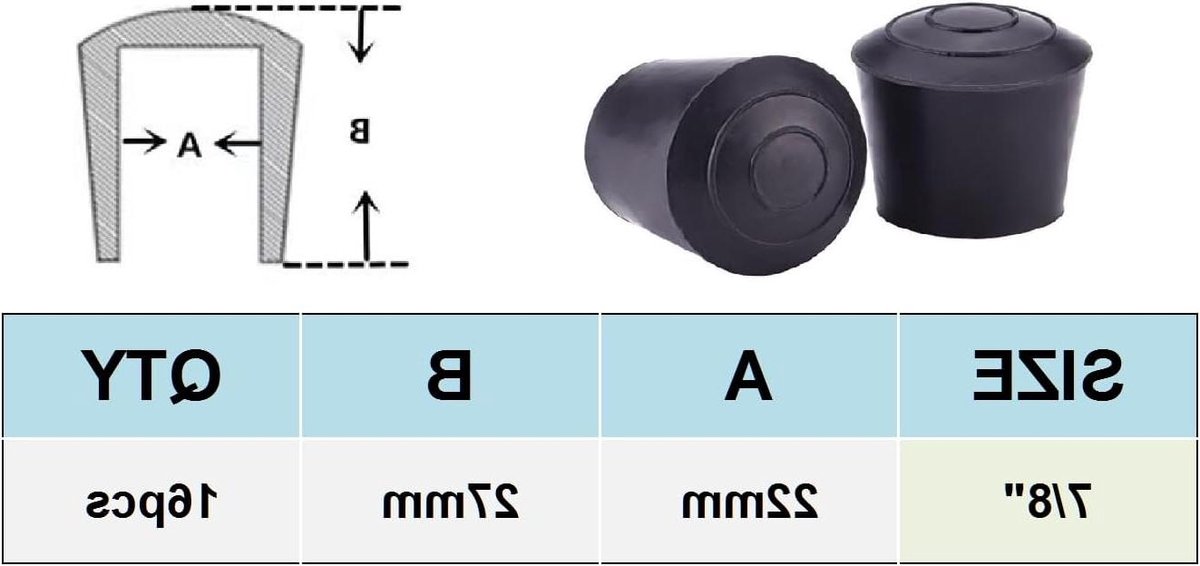 Tafelstoel Pootdoppen - Rubberen Doppen - Vloeren Beschermen - Voorkomt Krassen - 16 Stuks - Zwart