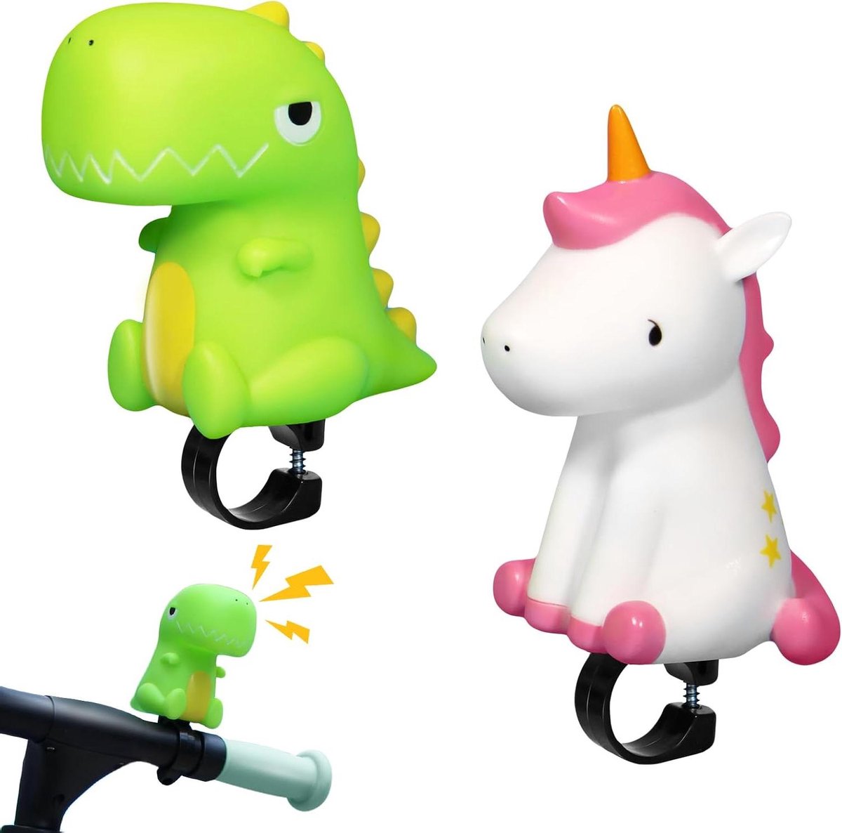 Fietsbel Kinderen - Fiets Accessoire - Veilig Fietsen - Zacht Siliconen Materiaal - 2 Stuks - Gekleurd