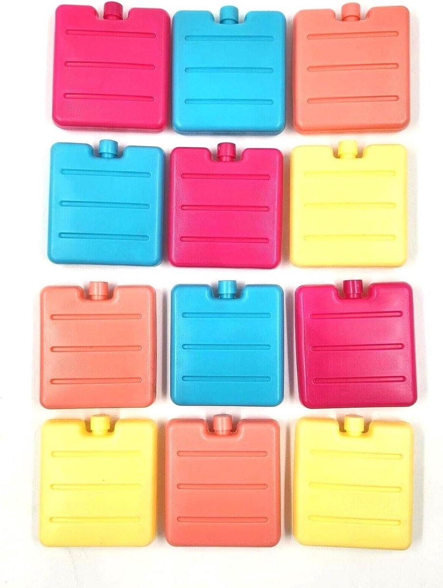 Kleine Diepvriezer Blokken - Ijspakken Koeltas - Voedsel Vers Houden - Duurzame Gel Vulling - 8 CM - Multi Gekleurd
