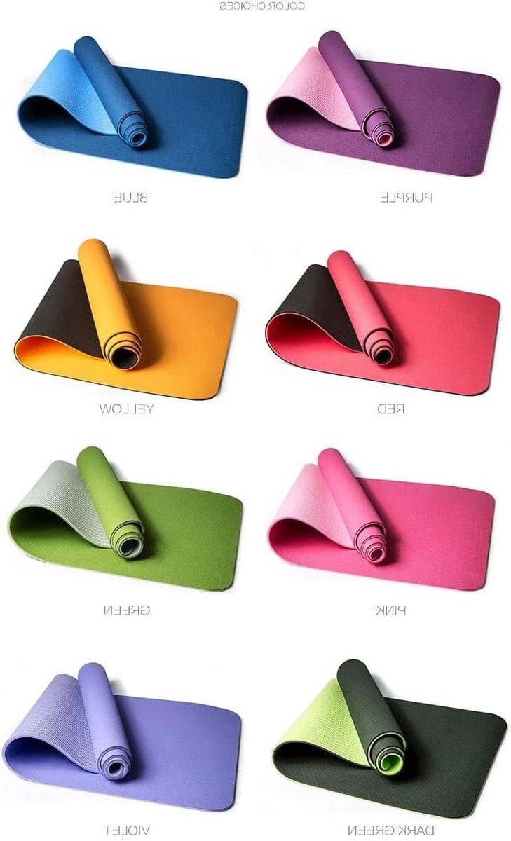 Yogamat - Fitnessmat Pilates - Thuis Sporten - Antislip Structuur - 183 x 61 cm - Zwart