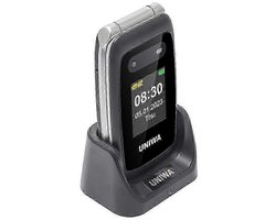 Uniwa V202T senioren telefoon 4G - Batterij – Bluetooth 5.0 - Camera - Senioren mobiel - Senioren gsm - Met SOS noodknop – Klaptelefoon - Grote toetsen - Grotere iconen - 4G SIM - Docking Station - Luid geluid - FM-Radio -Zaklamp – Usb C