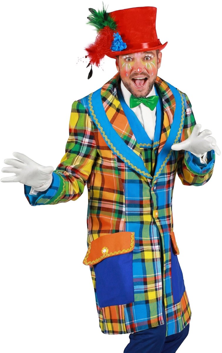 Felgekleurde geruite clownsjasje voor mannen - Kostuum voor carnaval