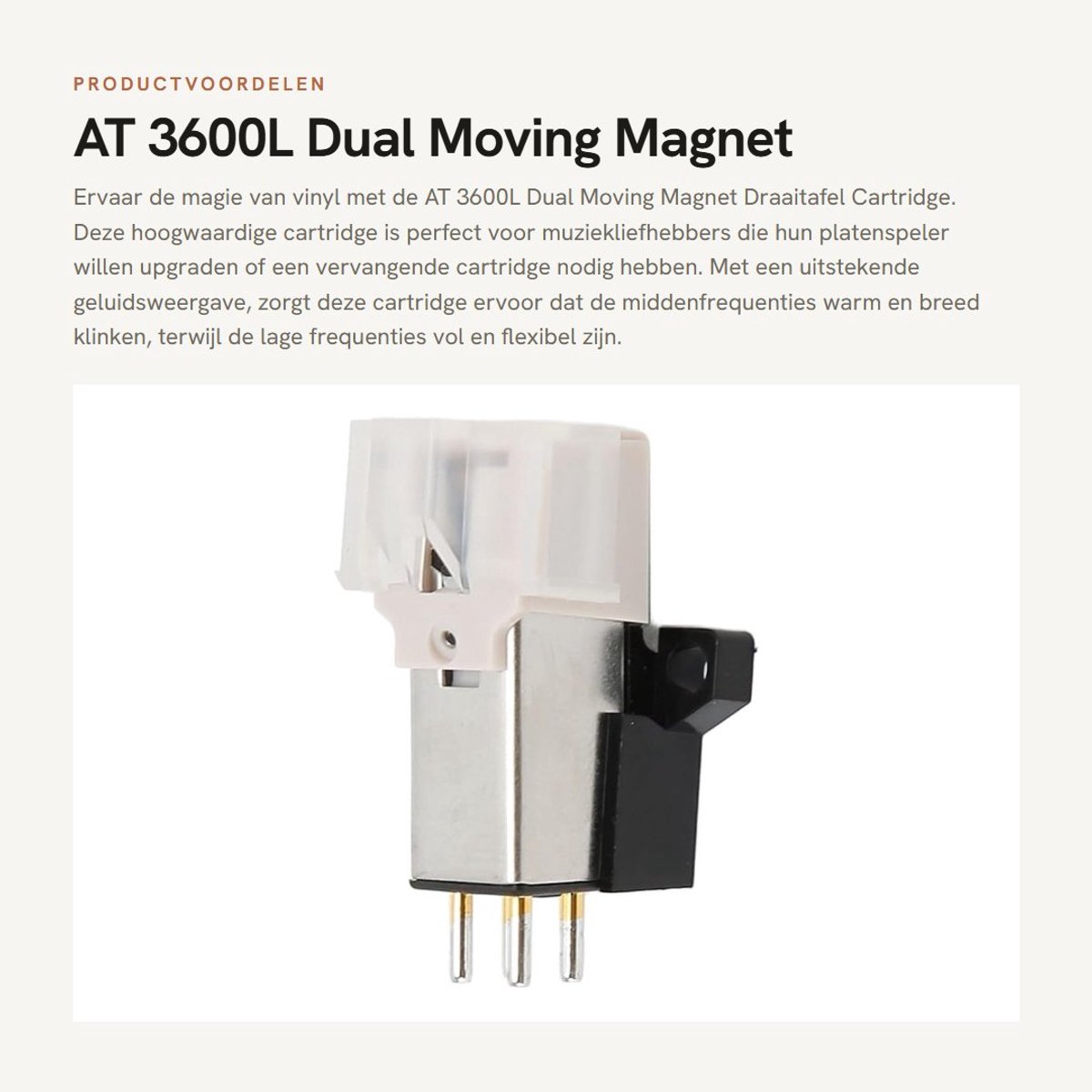 Inovra- Draaitafel Cartridge AT 3600L - Magnetische Cartridge - Compact/Draagbaar - Lichtgewicht - Schokbestendig - Geluidsfrequentie 1,5-2,5 - Platenspeler Stylus
