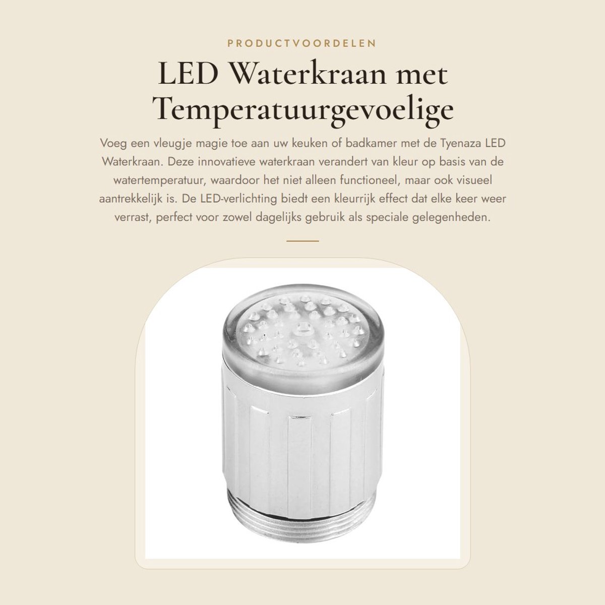 Inovra - LED Waterkraan met Temperatuurgevoelige Kleurverandering - RVS Keuken & Badkamer Accessoire