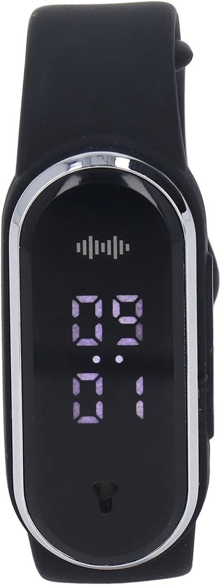 Ultrasone Anti-Muggen Armband met Oplaadbare USB, Elektronische Klok en Temperatuurmeter voor Buitenactiviteiten en Dagelijks Gebruik (Zwart)