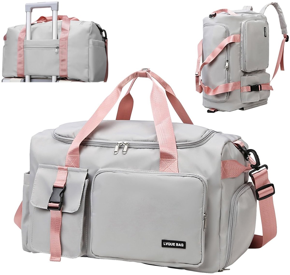 Inovra- Sporttas 42 l - Sporttas met schoenenvak - Reistas met trolleymouwen - Waterdichte tas - Ergonomisch ontwerp - Duurzaam polyester