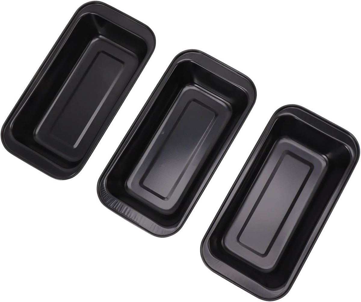 Set van 3 Antiaanbak Broodvormen van Koolstofstaal voor Zelfgemaakt Brood, Rectangulaire Bakvormen voor Perfecte Broodstructuur