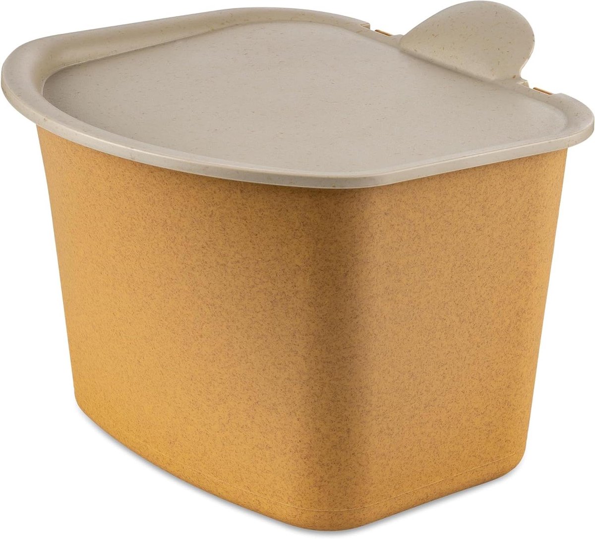 Afvalcontainer Keuken - Compostbak Tafel - Biologisch Afval - Geurdicht Klapdeksel - 3 Liter - Natuur Hout