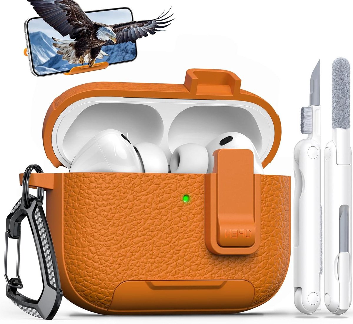 Hoesje met standaard - Beschermhoesje - Telefoonhouder - Eenvoudig openen - 10.6 cm - Oranje
