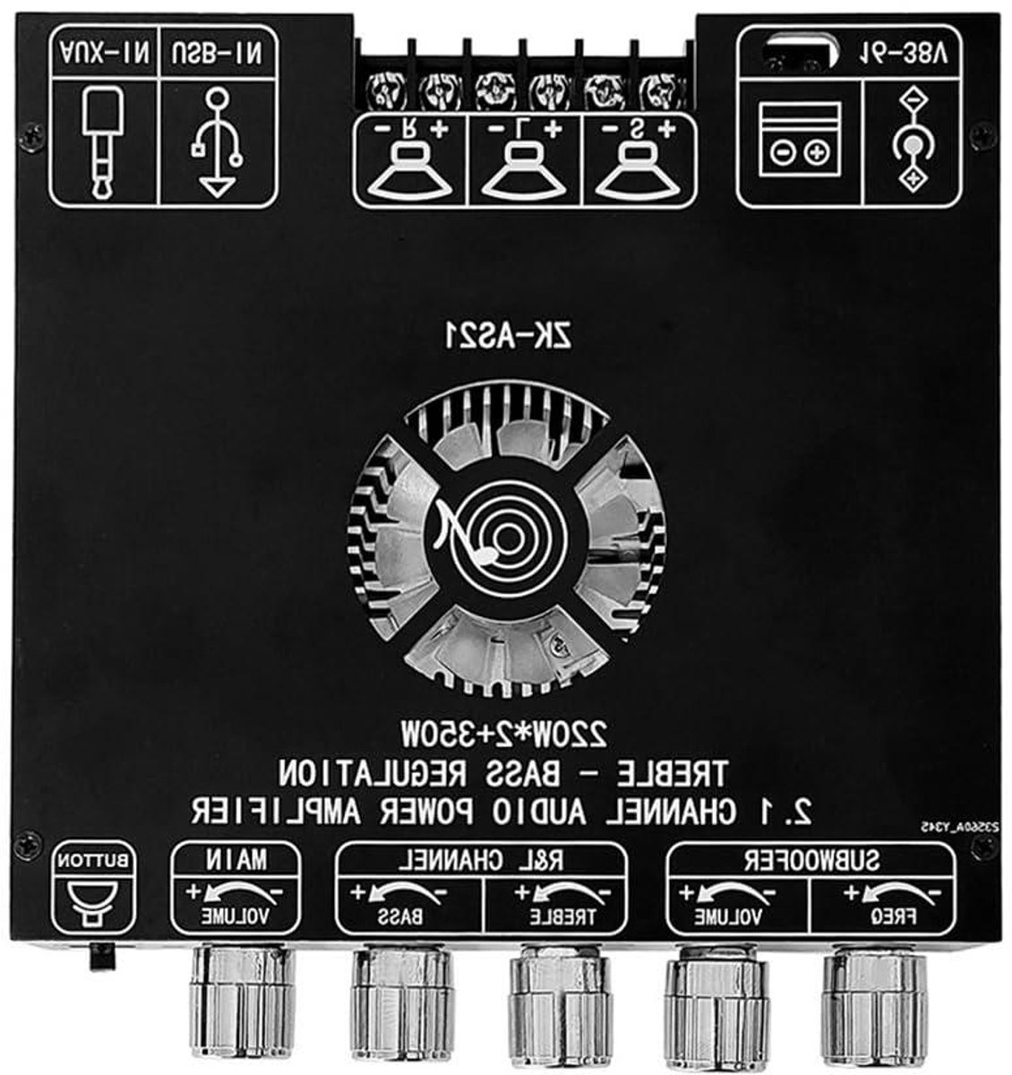 Bluetooth Versterker - Audio Module - Muziek Afspelen - 2.1 Kanaals Kracht - 220W + 350W - Zwart