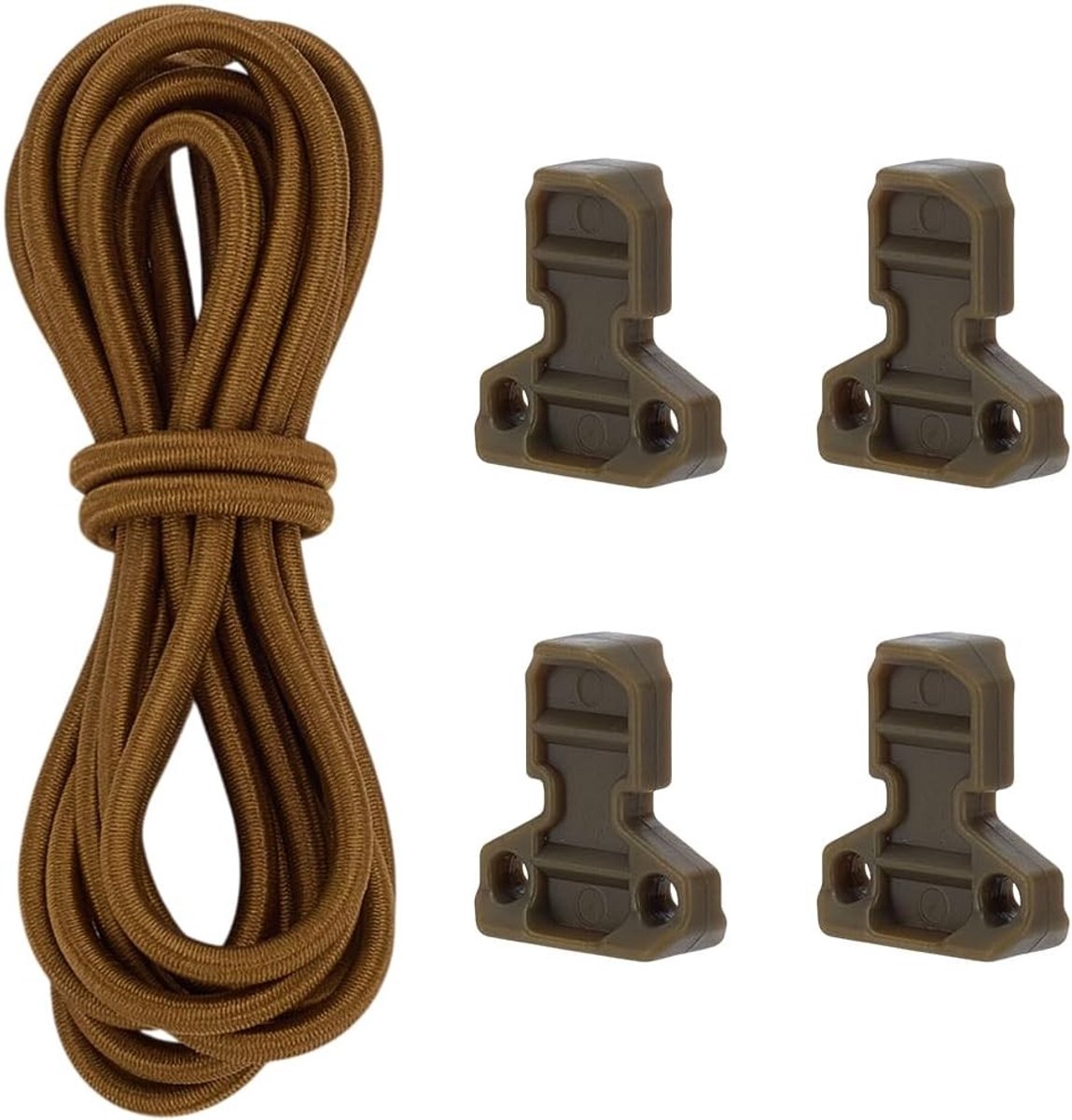 Pack van 4 Plastic Koordstopper met 3 mm Diameter en 180 cm Elastische Snaren voor Functionele Tassen en Accessoires