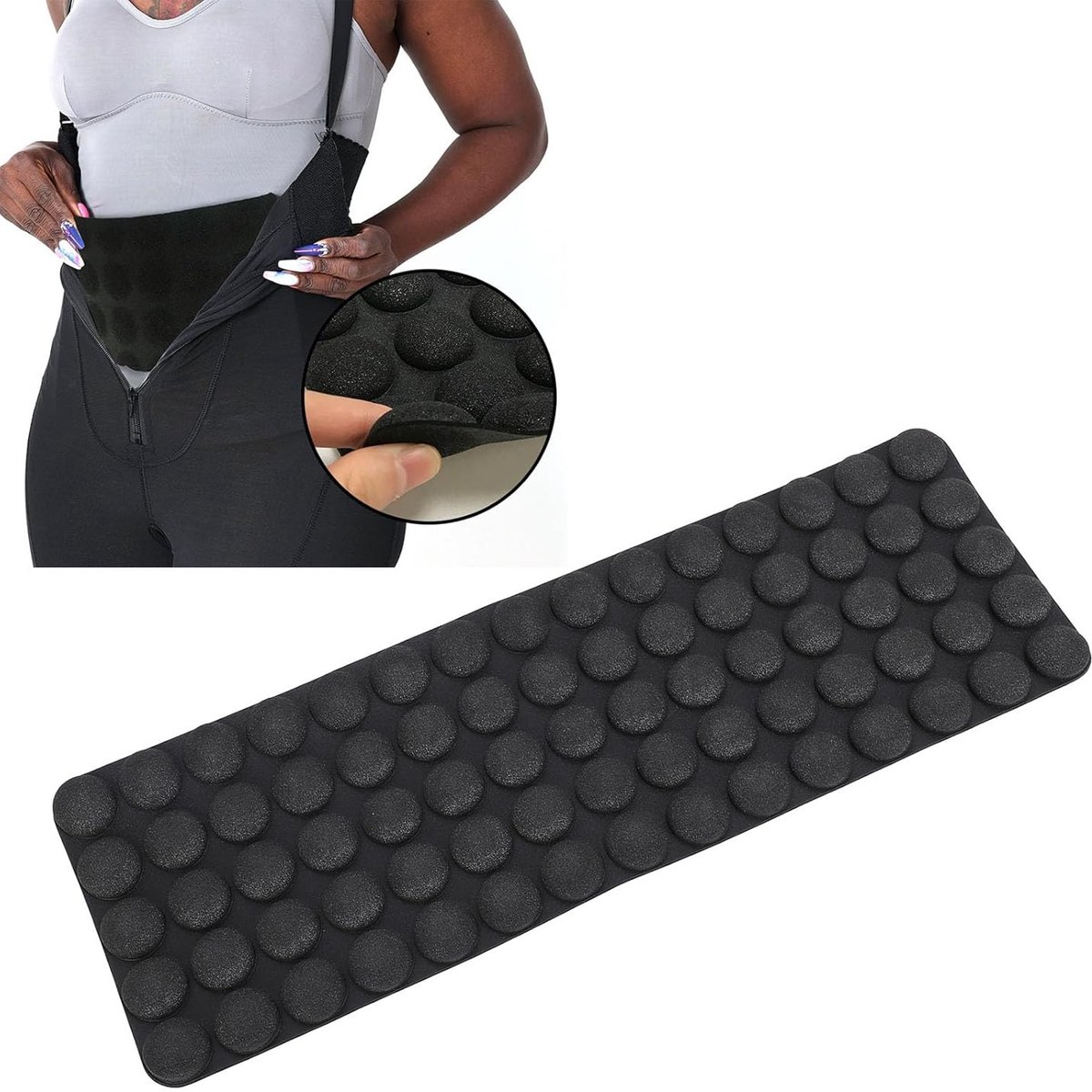 Zachte compressiekussen voor de buik na een buikwandcorrectie: verstelbaar, lipofoam, optimale ondersteuning voor herstel en comfort.