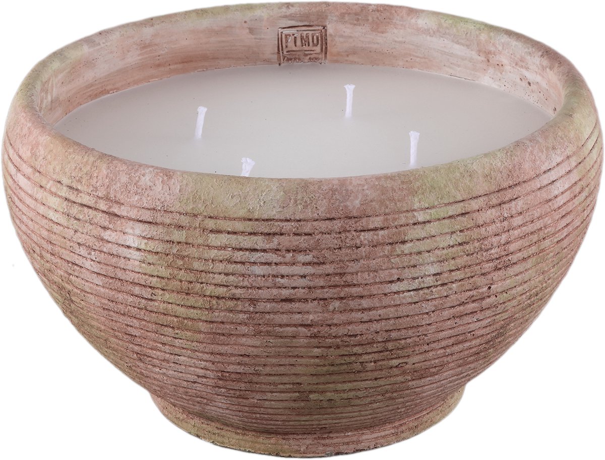PTMD Pedro Brown Cement Outdoor Candle Striped XL