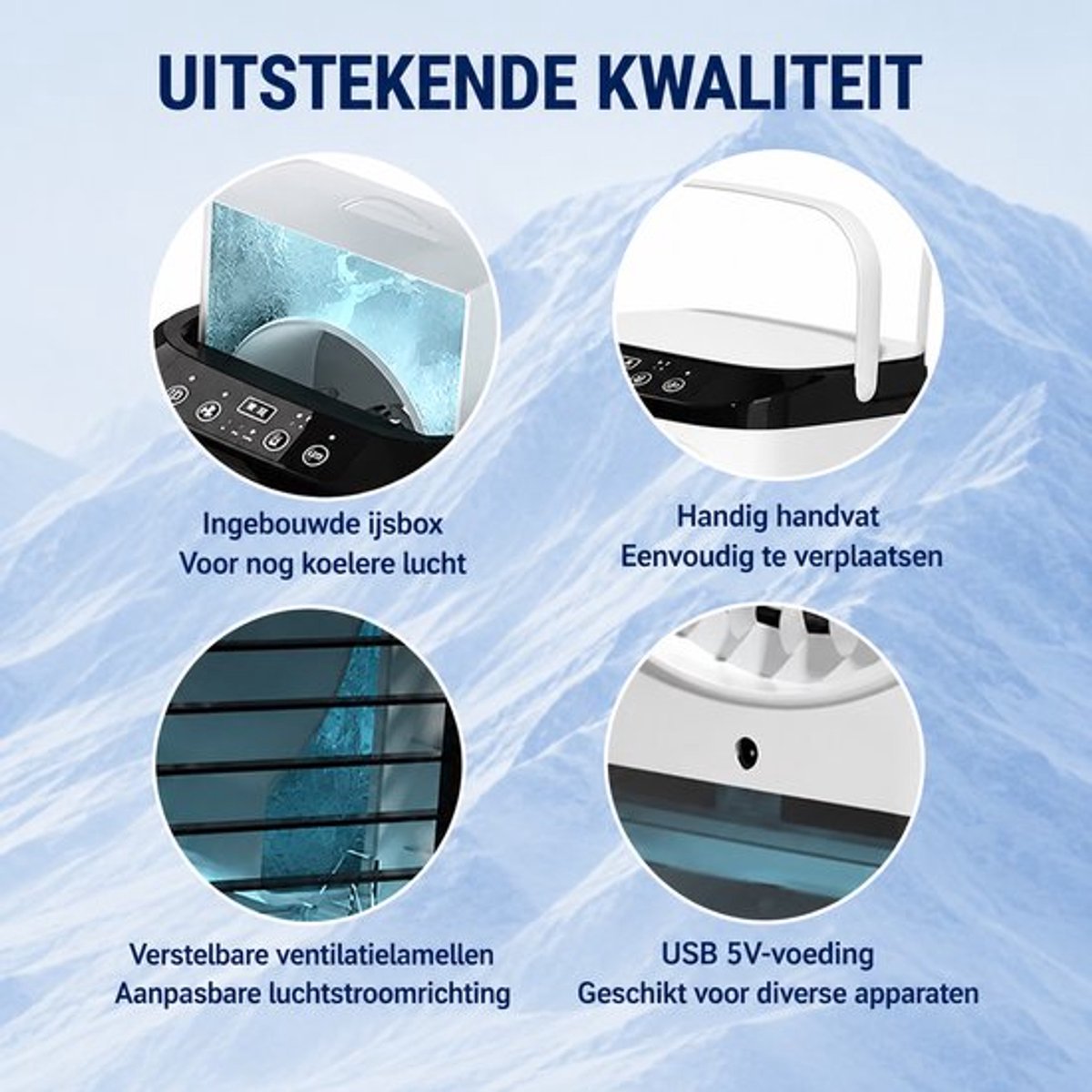Lifero Airco - Mobiele airco - Mini airco - Draagbare airconditioner - Draagbare airconditioning - 3 Verschillende standen – foto 4