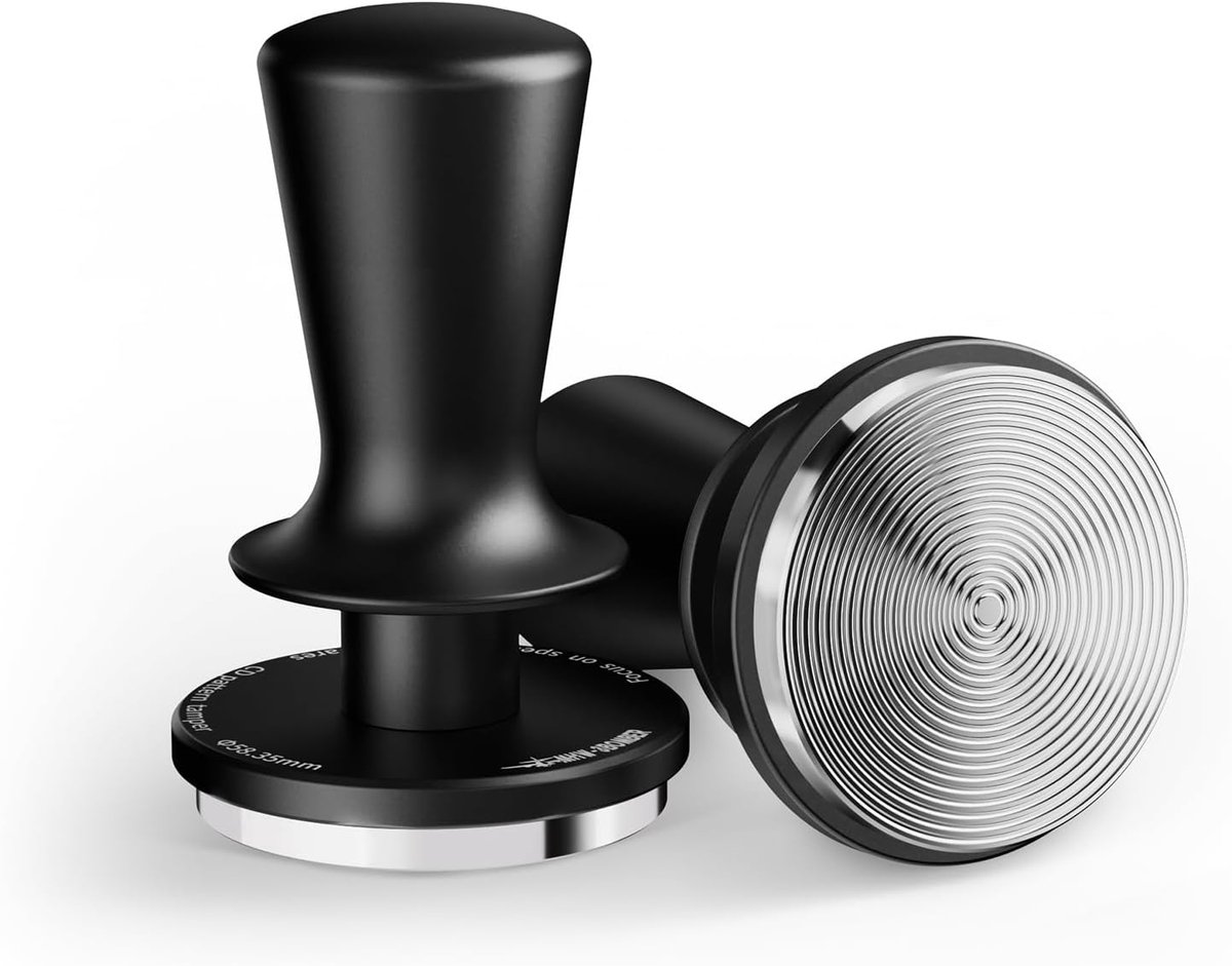 Thijox - 58 mm Koffiestamper - Zelfnivellerende Espressostamper met 2-Veer Auto-Rebound - Barista Gereedschap voor Espressomachines - T6101-OS