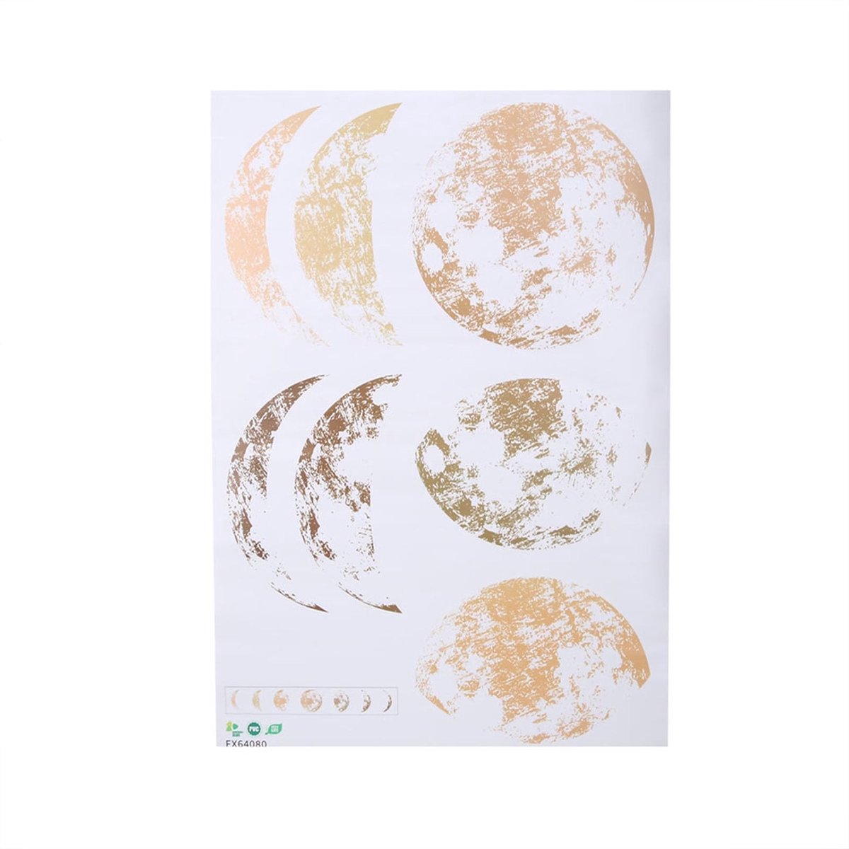 Dailygoods- Muursticker Gouden Maanfase - Decoratie Slaapkamer - PVC - Verwijderbaar - 60 x 40 cm - Eenvoudig aan te brengen - Wanddecoratie
