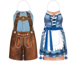 Thijox - Oktoberfest schort dames kookschort heren grappig, Beiers barbecue schort verstel