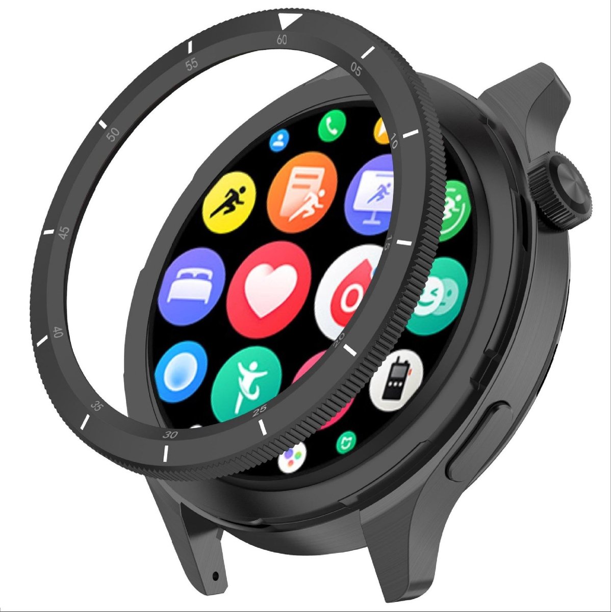 Dailygoods - Bezel Ring voor Smartwatch, Aluminium Beschermring voor Stijl en Veiligheid - Zwart