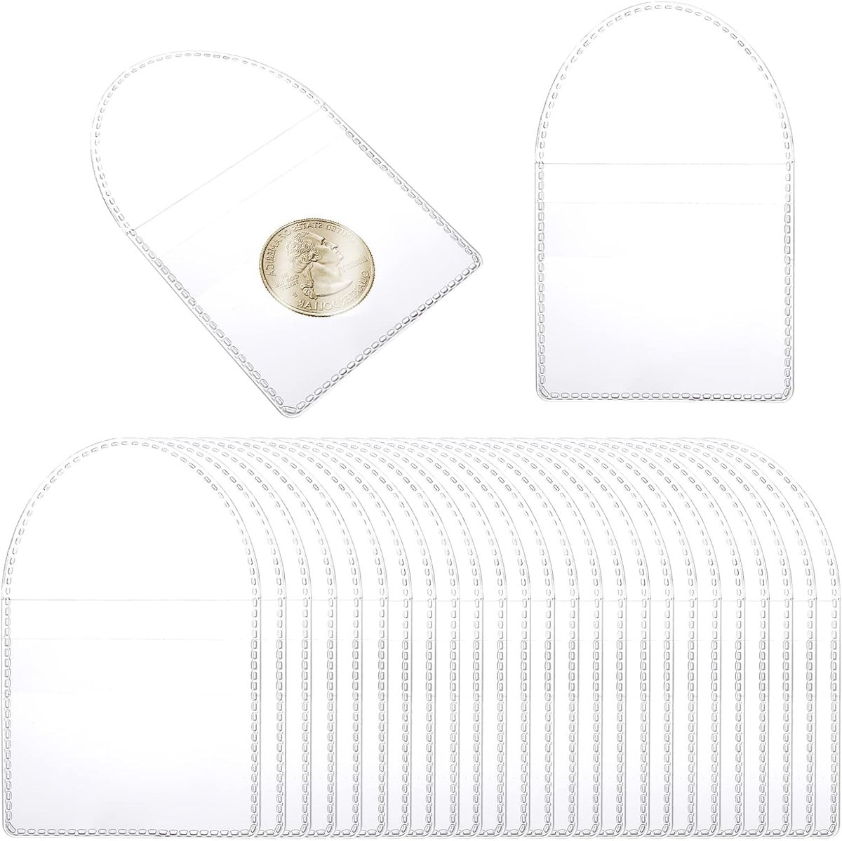 Thijox - Set van 50 Transparante Muntzakken 5 cm - Anti-Oxidatie PVC Munthoezen voor Sieraden, Munten en Kleine Voorwerpen