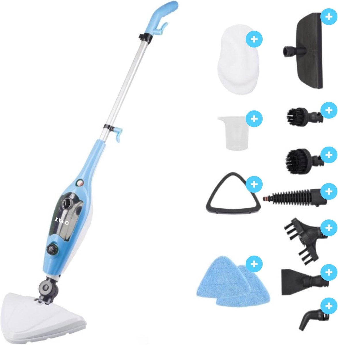 SnelShoppen - 9 in 1 Stoomreiniger Én Handstomer - Stoommop, Vloerreiniger, Elektrische Dweil, Geschikt voor Alle Vloeren, Stoomdweil, Vlekkenreiniger