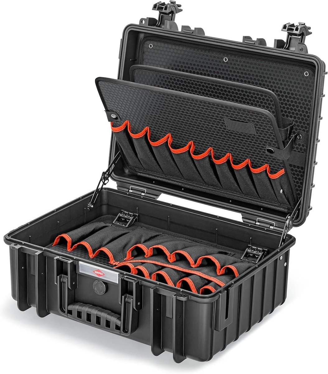 Thijox - Knipex Gereedschapskoffer Robuust23 Leeg, Professionele Gereedschapkoffer, Stabiele Constructie, Ideaal voor Klussen, Huishoudelijk Gebruik,