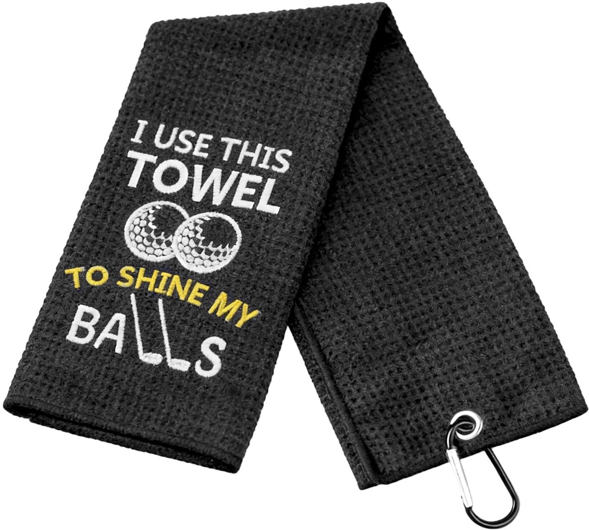 Dailygoods- Golfhanddoek Grappig - Golfgeschenk voor Mannen - Clip voor Golftas - Vader/Golfspeler - Golffan - 1 Stuks - Golfhanddoekje