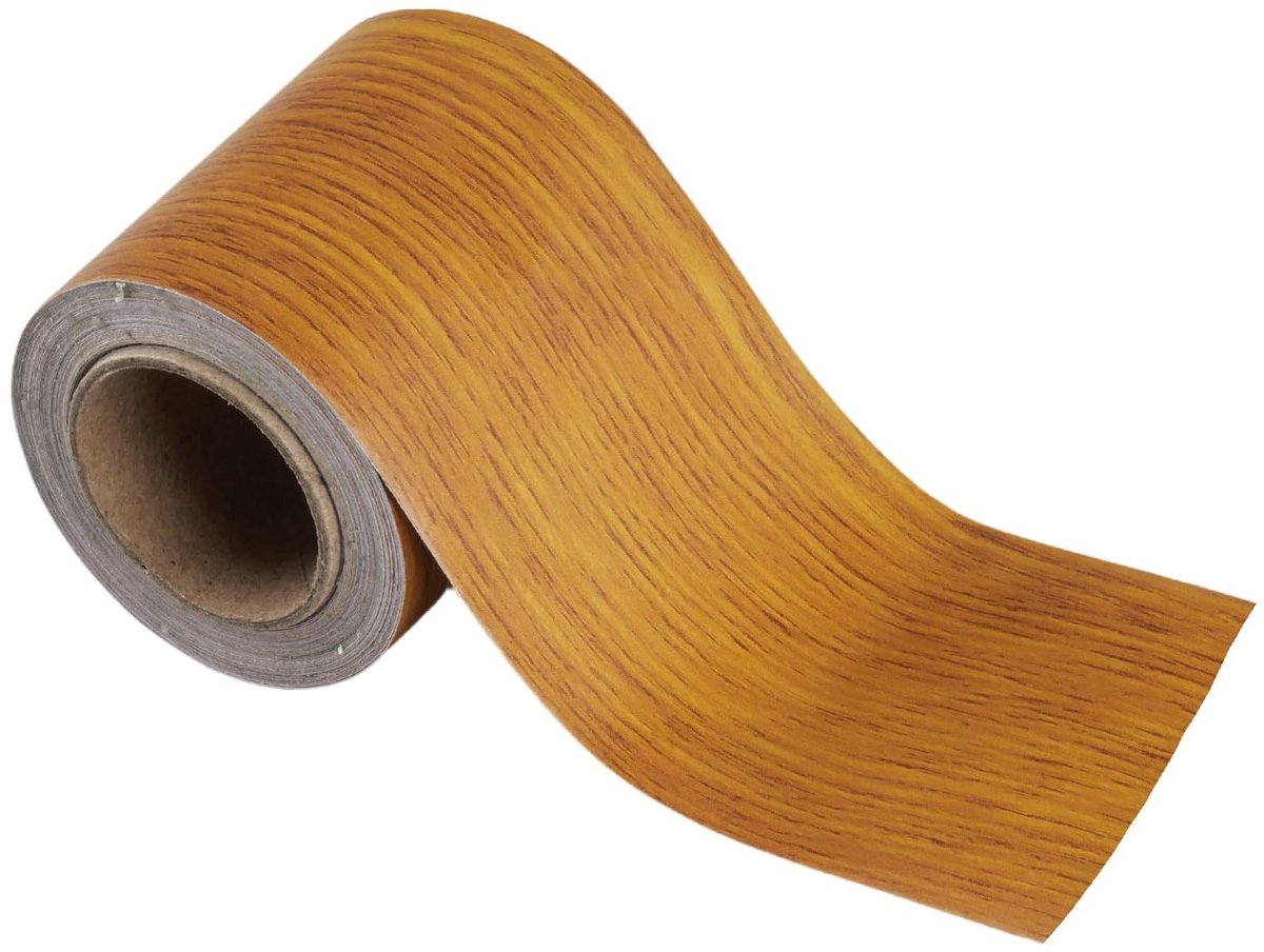 Dailygoods- Plakband Donkerbruin - Houtlook - Zelfklevende Tape - 5,7 cm x 4,57 m - Meubelreparatie - Realistisch Houtnerf-effect - Reparatietape