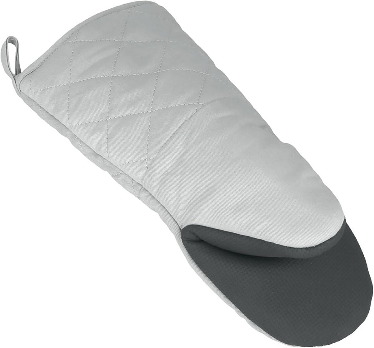 SnelShoppen - Ovenhandschoen XL met Anti-Slip Grip - Hittebestendig tot 250°C - Katoen & Synthetisch Rubber - Grijs - Ideaal voor Keuken, BBQ en Bakke