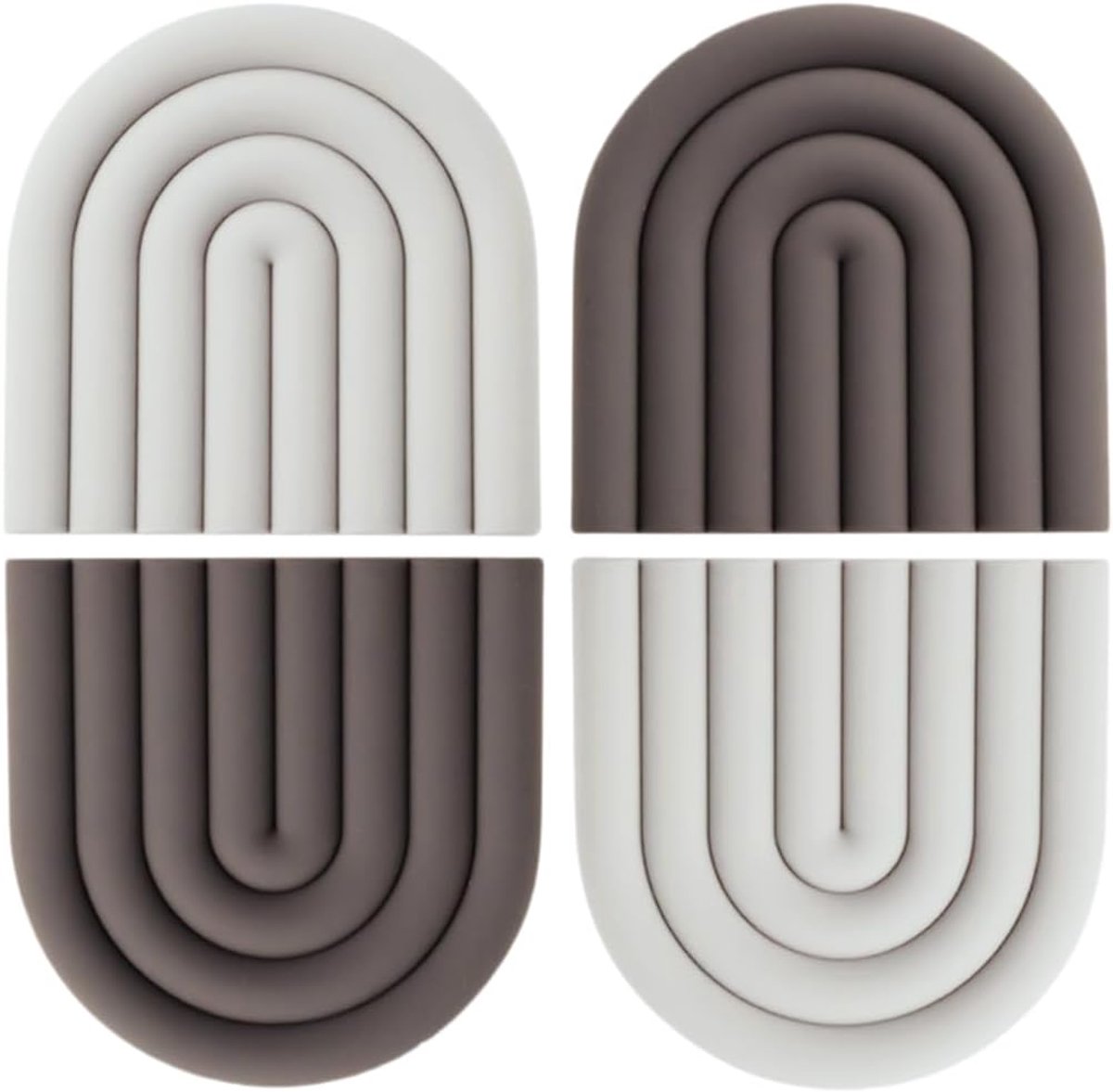 Thijox - Placemats Afwasbaar Set van 4 - Siliconen Pannenlappen Onderzetters - Hittebestendig Antislip Keukenaccessoires - Voor Pannen Potten Kopjes -