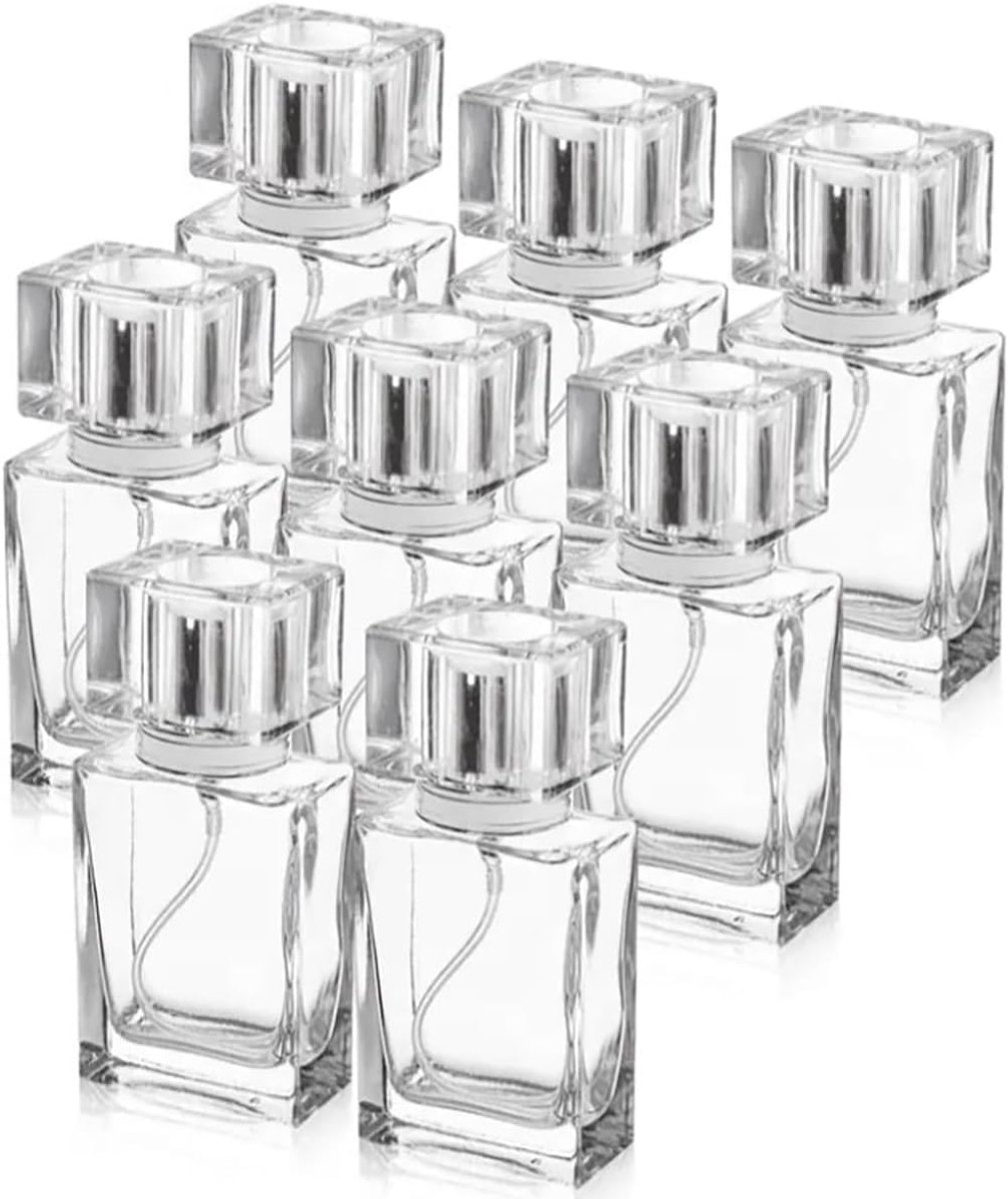 Thijox - Parfumverstuiver Navulbaar voor Onderweg - 30 ml Transparant - Set van 8 - Ideaal voor Uitgaan en Thuisgebruik - Perfecte Parfumflessen om te