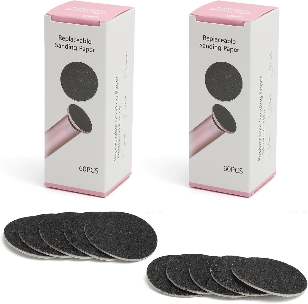 Thijox - 120 Schuurpapier Reservepads voor Elektrische Voetvijl, Eelt Verwijderen Gereedschap, Professionele Pedicure Vijl, Korrel 80 en 100, Voor Dro