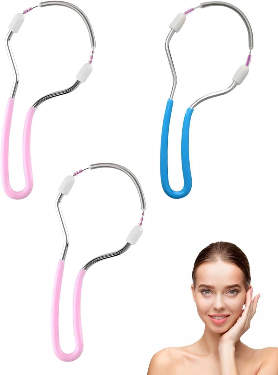 Thijox - Epilator voor de Lente, 3 Stuks Handmatige Gezichtshaarverwijdering, Roestvrij Staal en Kunststof, Duurzaam, Eenvoudig in Gebruik, Ideaal voo