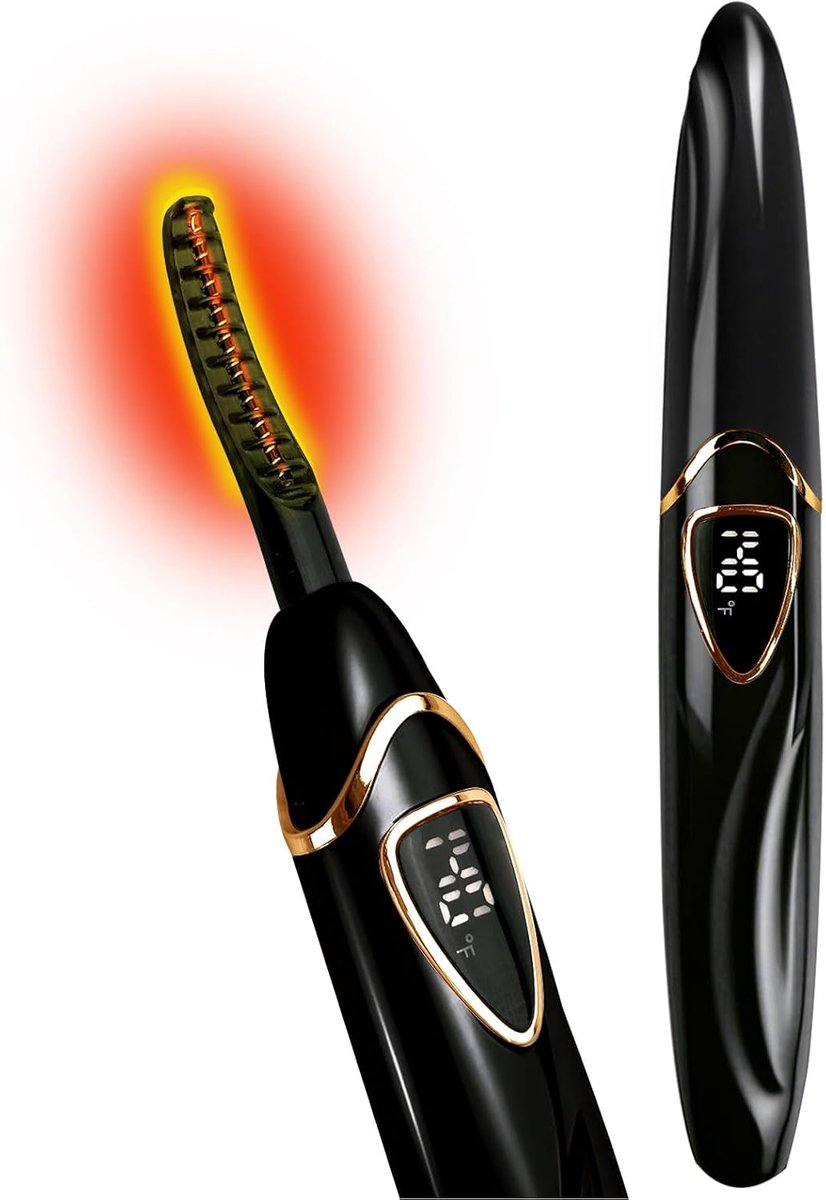 Thijox - S600 Verwarmde Wimperkruller met Nauwkeurige Temperatuurregeling, Automatische Uitschakeling, Snelle Verwarming in 10 Sec, Type-C Opladen, Zw