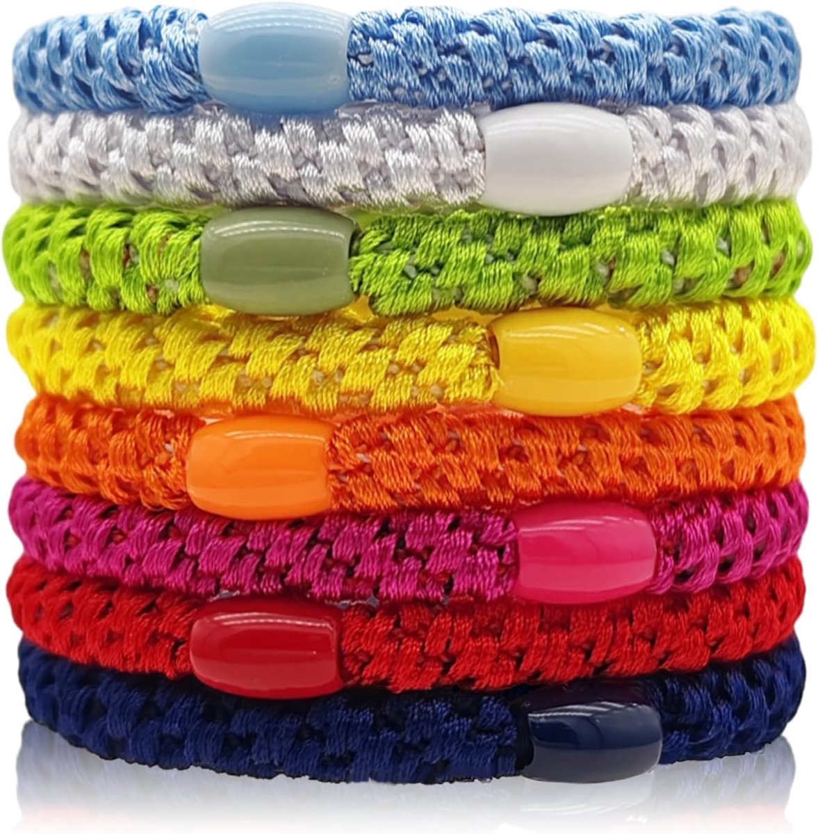 Thijox - Meerkleurige Haarelastiekjes voor Meisjes en Dames, Elastische Banden voor Dik en Krullend Haar, 20 Stuks, Trendy en Duurzaam voor Elke Geleg