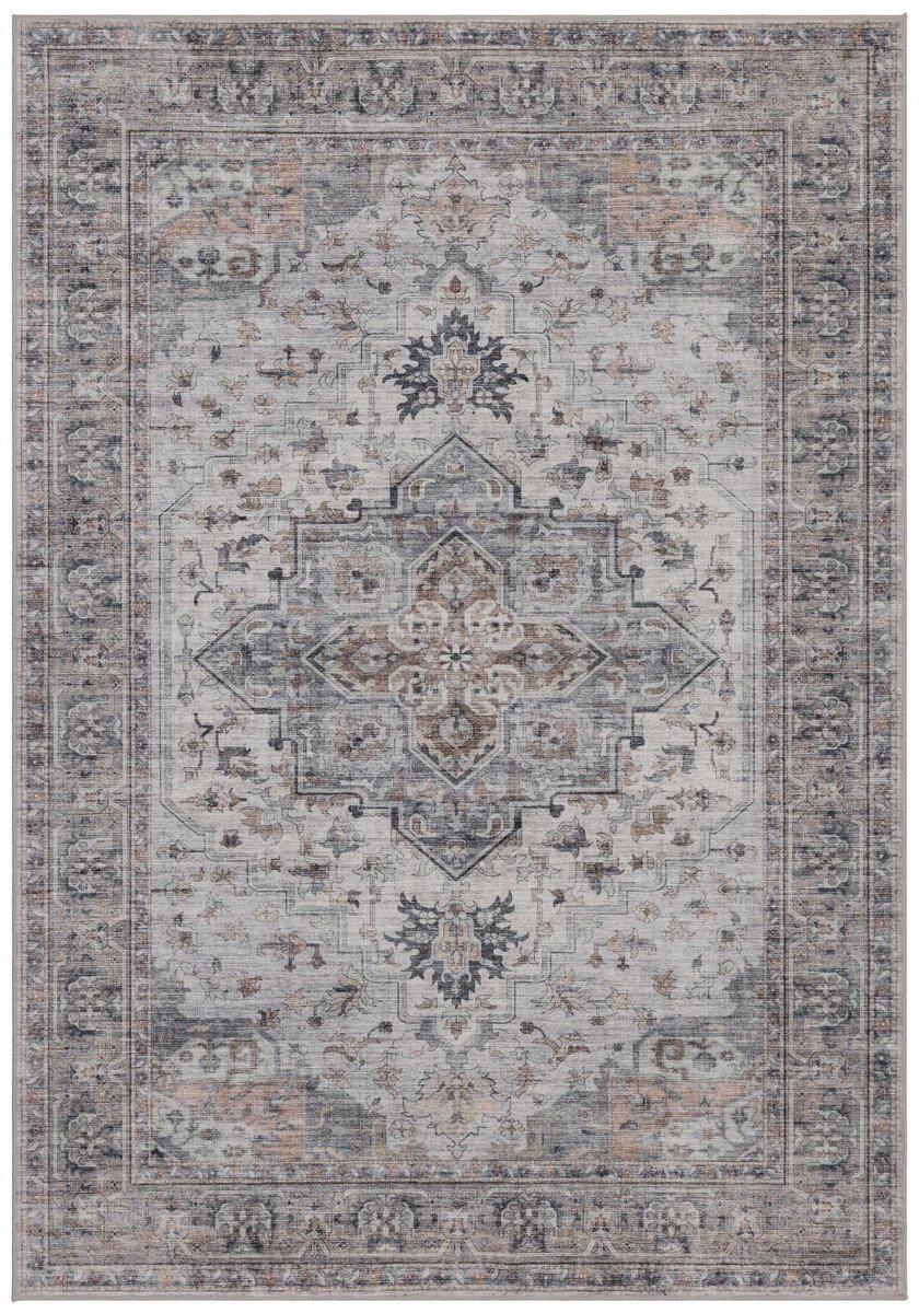 Dutch XXL Vintage Vloerkleed | Tapijt | Inka | Oosters | Medaillon | Beige | 160x230 cm
