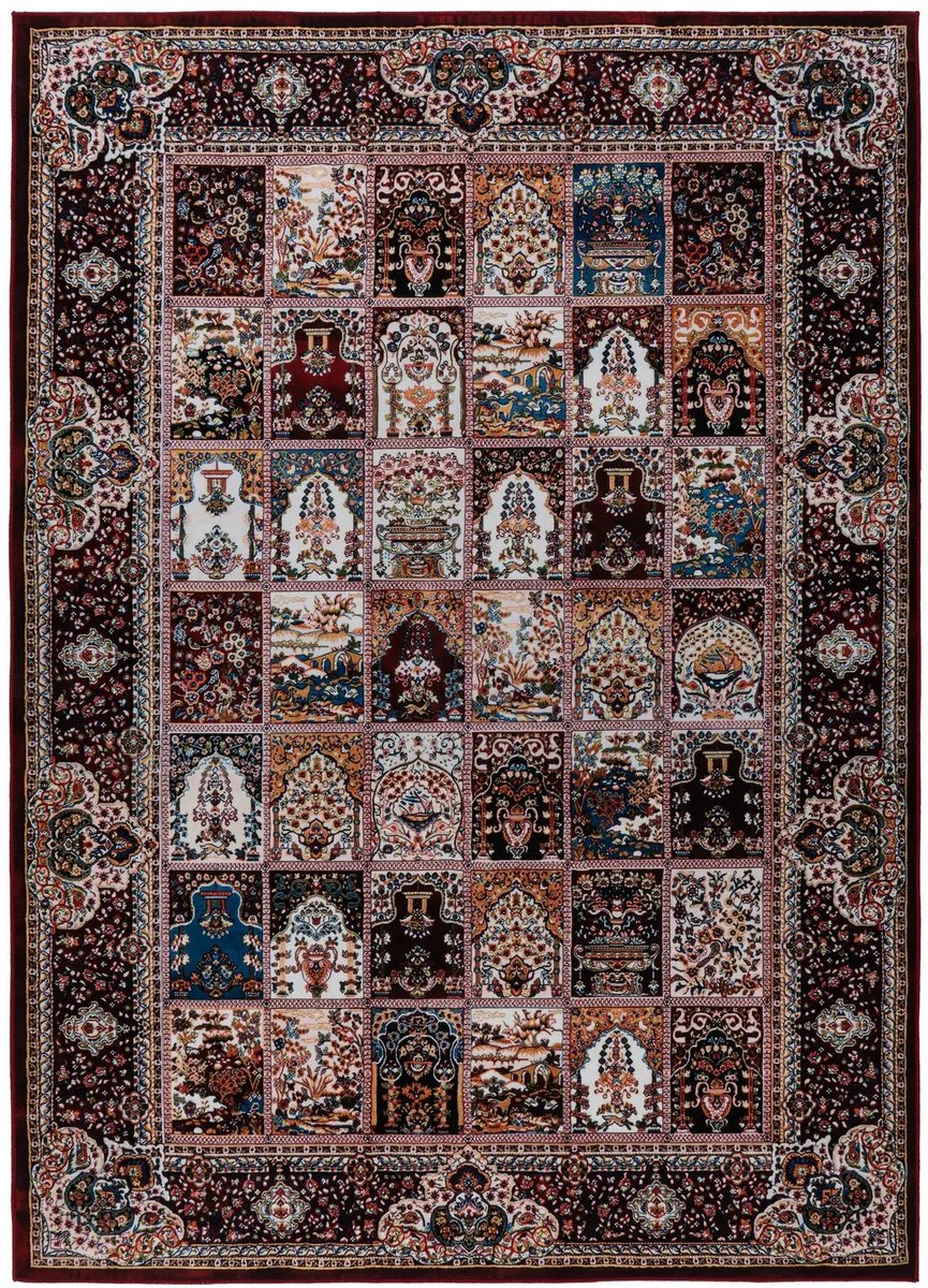 Dutch XXL Wasbaar Vloerkleed | Tapijt | Dunya | Patchwork | Rood | 80x150 cm