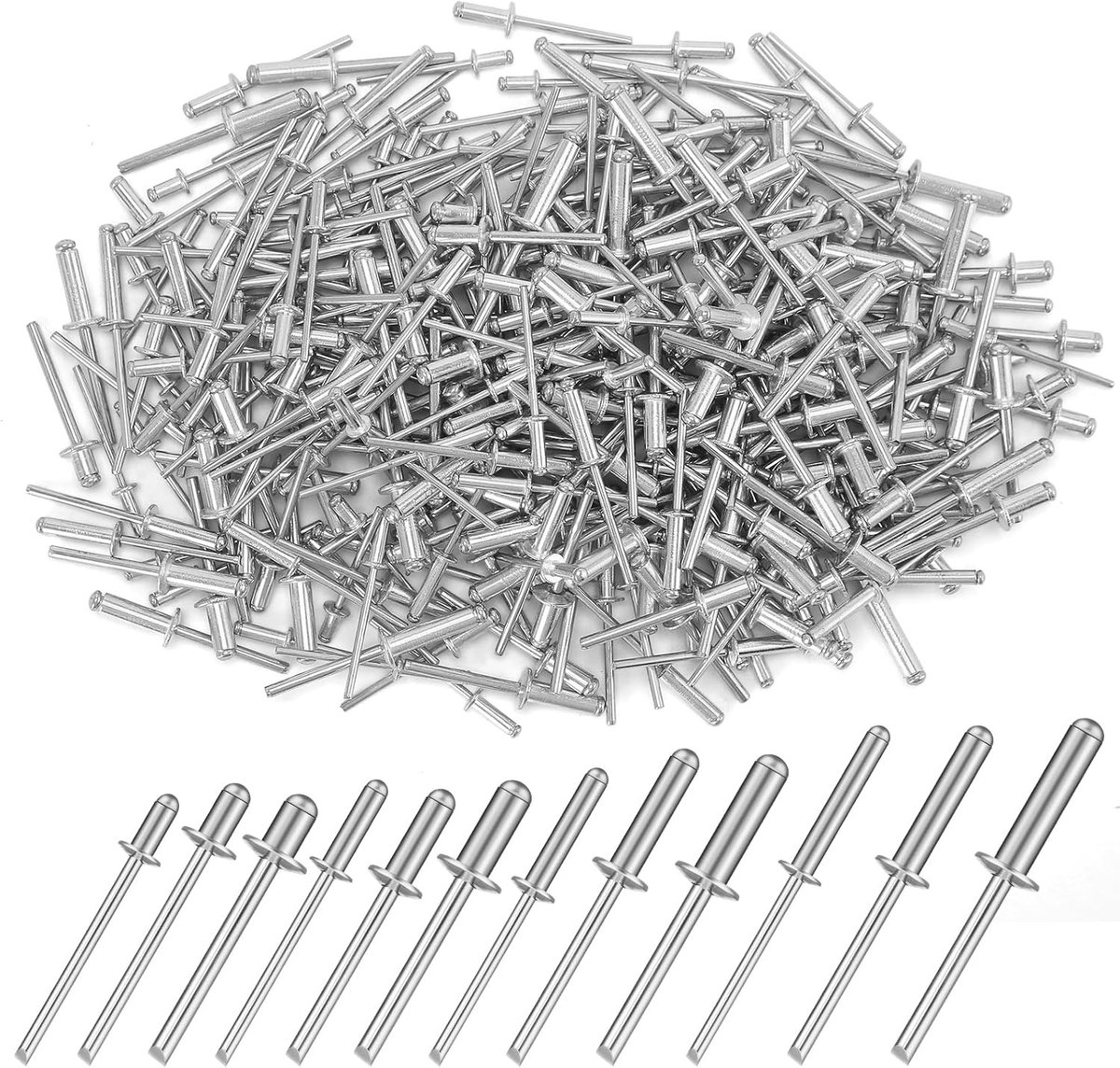 300 stuks Aluminium Blindnieten Set voor M3.2, M4 en M5 - Ideaal voor Klussen en Reparaties