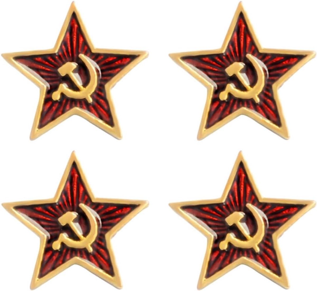 Set van 4 Hamer en Sikkel Pins - Sovjet Politieke Insignes - Vintage Retro Accessoires voor Verzamelaar en Cadeau voor Hem en Haar