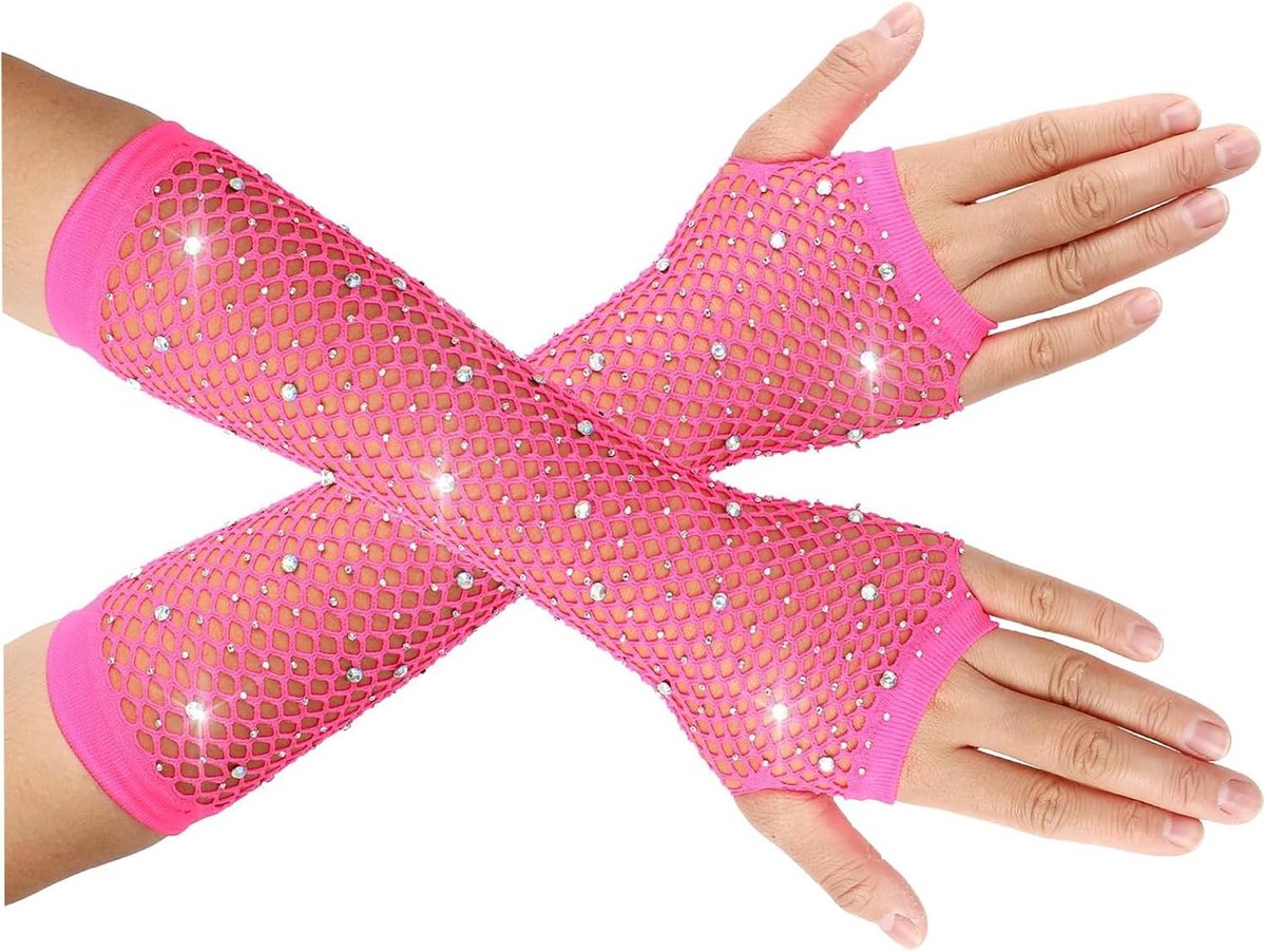 Modieuze netstof handschoenen voor dames - Perfect voor feesten, kostuums en evenementen