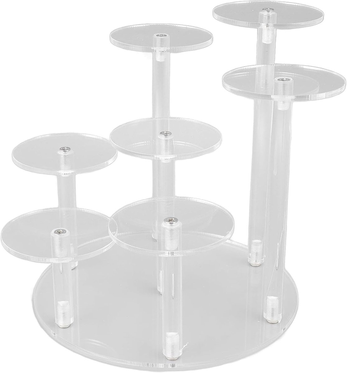Transparante presentatiestandaard met 7 etages voor cupcakes, sieraden en minifiguren - Ideaal voor bureaudecoratie en evenementen