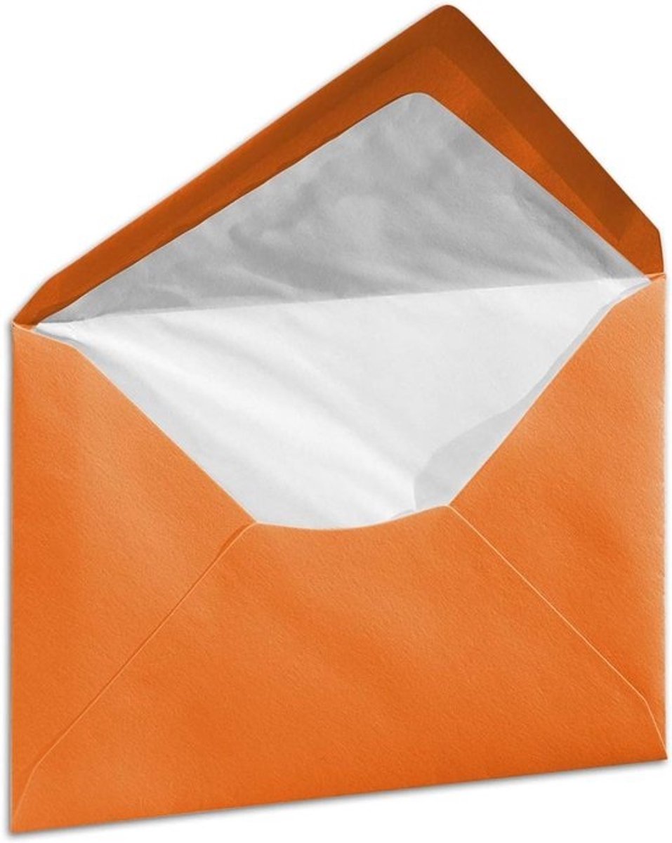 Enveloppen DIN C6 - Briefpapier Postenvelop - Correspondentie Verzenden - Egoutteur en Zijdepapier Gevoerd - 114 x 162 mm - Oranje