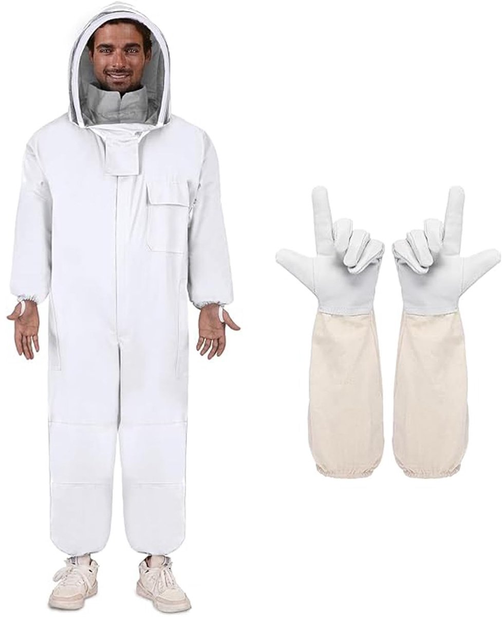Complete Imker Outfit met Imker Kostuum, Handschoenen en Bescherming voor Beginners en Professionals (L)