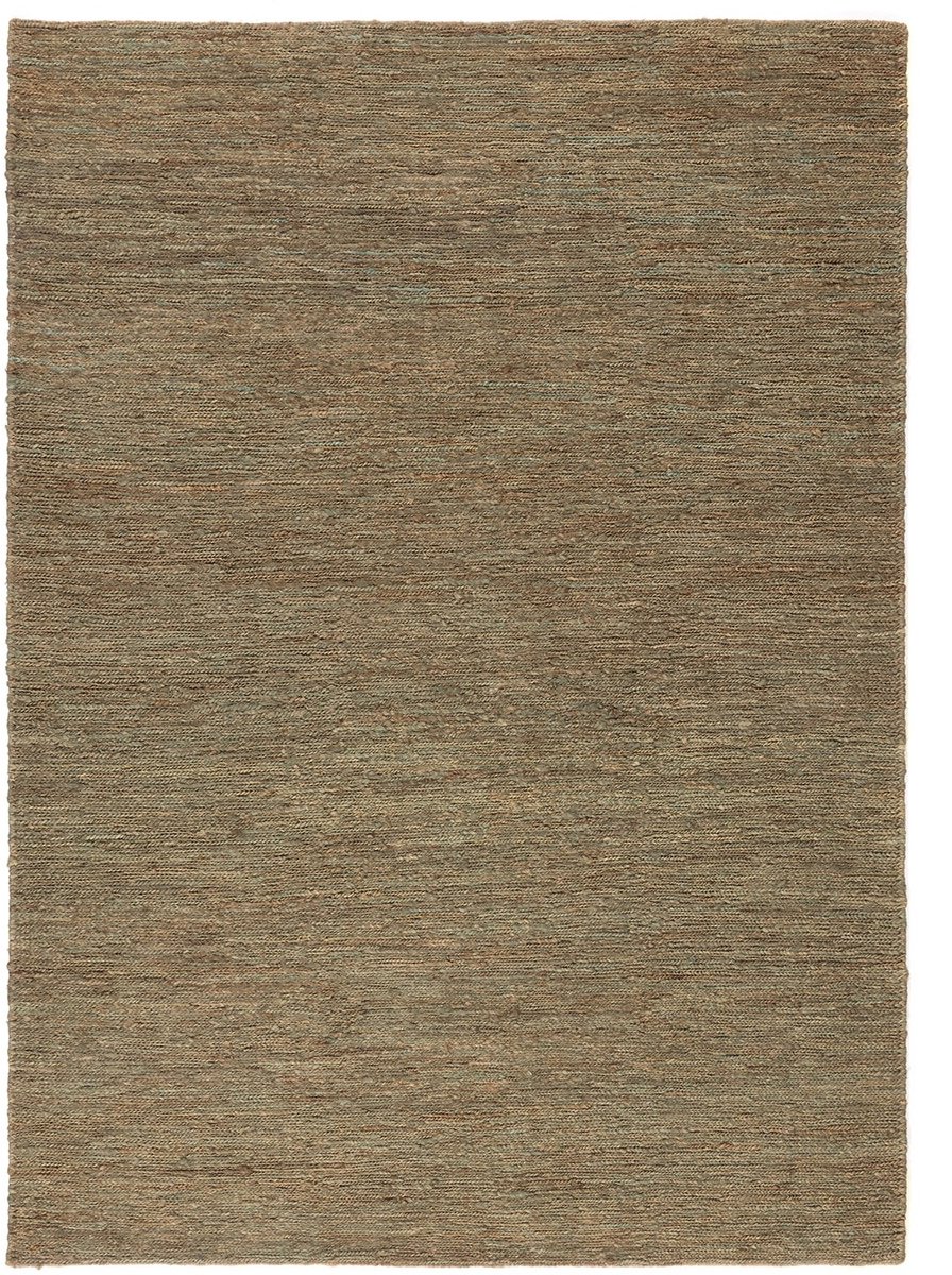 Lino Terra Groen Hennep Vloerkleed 170x240cm – Vlakgeweven Tapijt van 100% Hennep – 3,5 kg/m² - Hoogwaardig Vloerkleed voor o.a. Woonkamer, Eetkamer en Slaapkamer