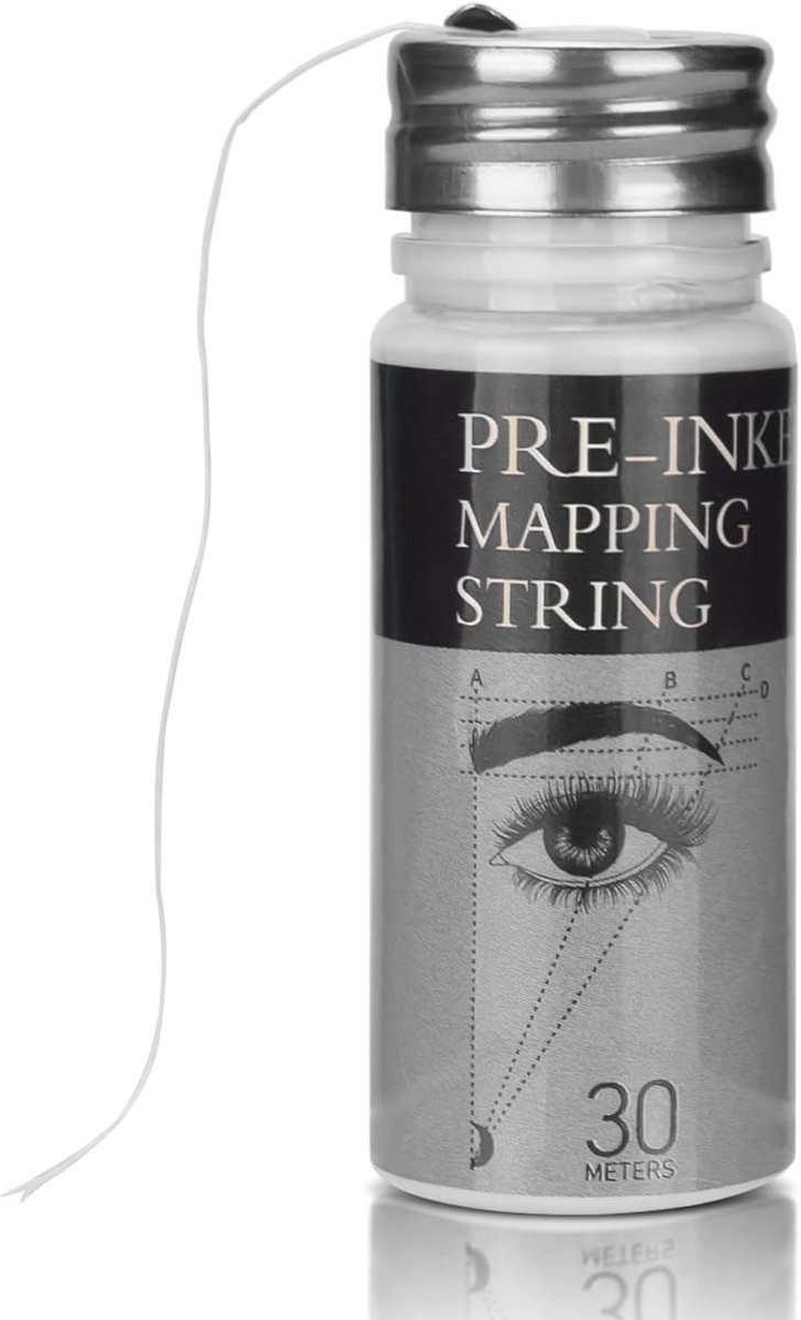 30m Witte Oogbrauw Mapping Draad voor Microblading en Schoonheidsmetingen - Precisie Meetinstrumenten voor Oogbrows