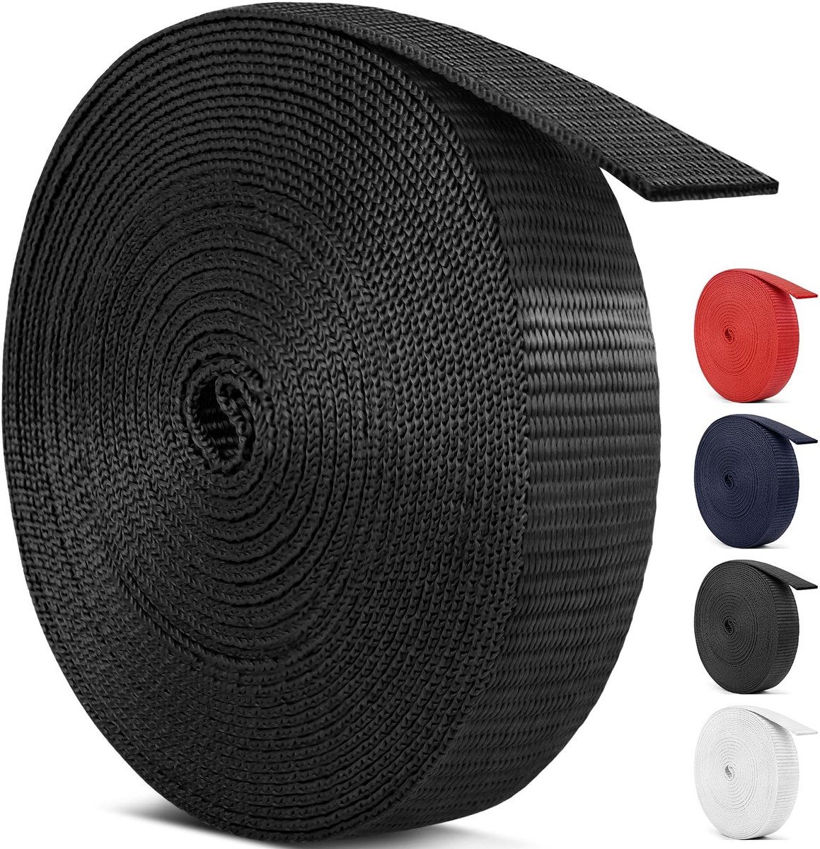 Spanband 38 mm - Geweven Polypropyleen 9 m Zwart