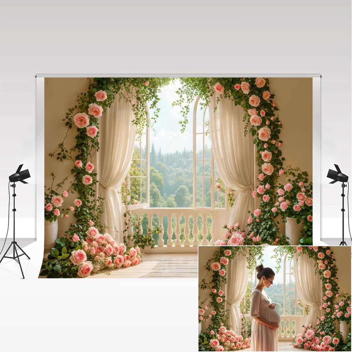 Fotografie Achtergrond Spring Flowers Arch - 3x3m
